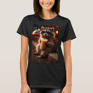 T-shirt Raton laveur buvant du café glacé drôle de panda p