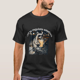 T-shirt Raton laveur buvant un café glacé drôle pour se ré