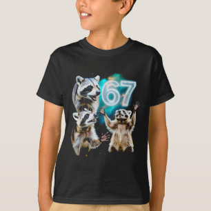 T-shirt Raton laveur chaotique drôle hurlant à 67 Six Sev 