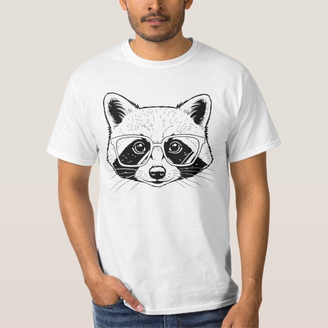 T-shirt Raton laveur cool avec lunettes (Devant)