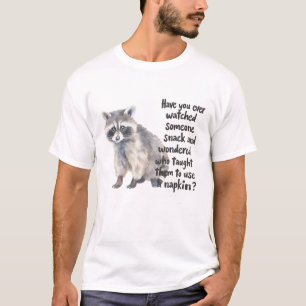 T-shirt Raton laveur curieux avec citation drôle de snack