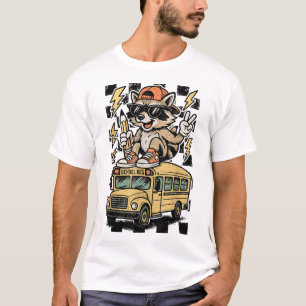 T-shirt Raton laveur dans l'autobus de retour à l'école ga