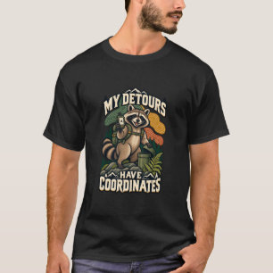 T-shirt Raton laveur de géocaching Mes détours ont des coo