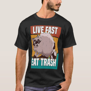 T-shirt Raton laveur de rue mangeant des déchets vivants v