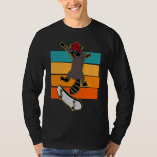 T-shirt Raton laveur de skateboard fait des cascades au sk