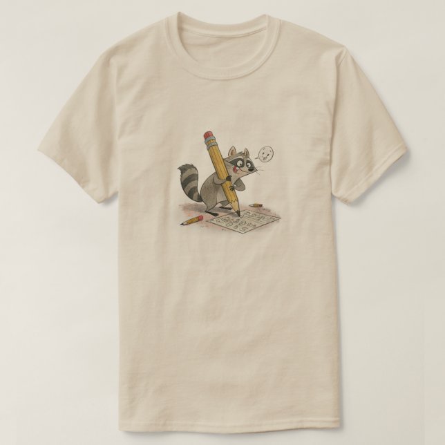 T-shirt Raton laveur dessiné à la main (Design devant)
