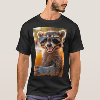 T-shirt Raton laveur détendu avec un verre cool