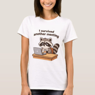 T-shirt Raton laveur drôle J'ai survécu à une autre réunio