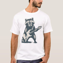 Raton laveur drôle jouant de la guitare électrique