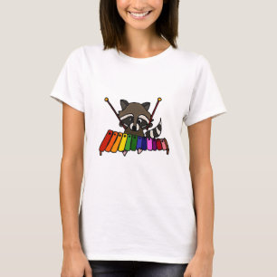 T-shirt Raton laveur drôle jouant le xylophone coloré