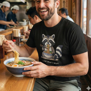 T-shirt Raton laveur drôle mangeant des ramen "Je mange ce