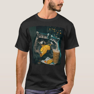 T-shirt Raton laveur drôle mangeant des tacos pour Cinco D