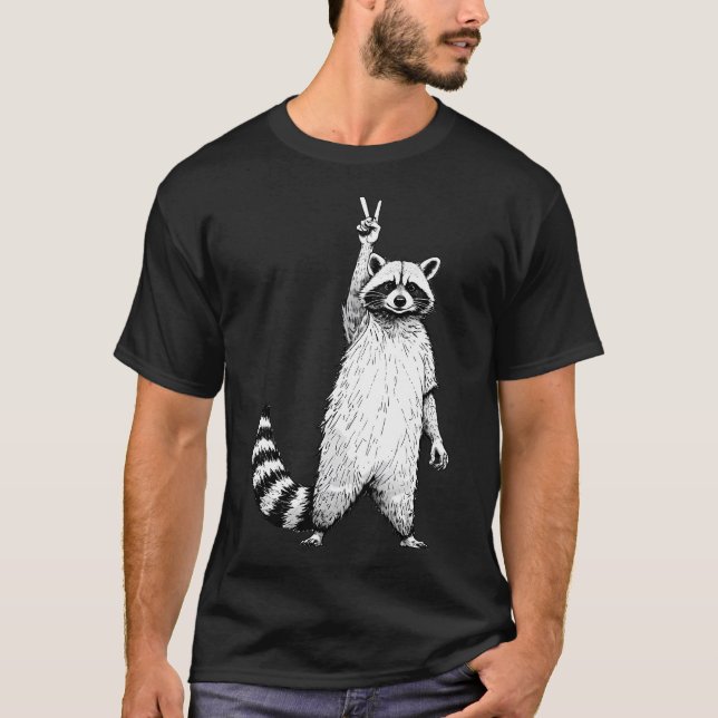 T-shirt Raton laveur drôle rétro (Devant)