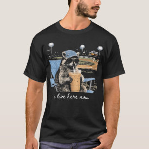 T-shirt Raton laveur drôle Terrain de baseball Je vis