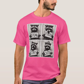T-shirt Raton laveur drôle voler de la nourriture reste mi