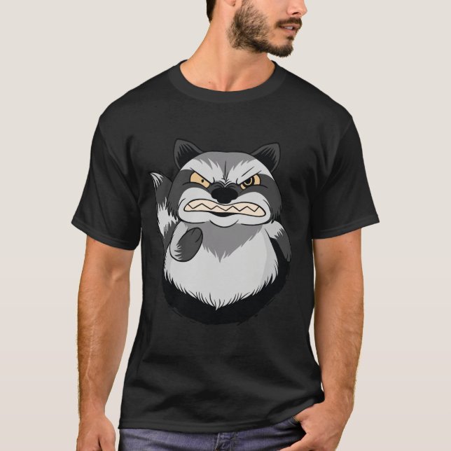 T-shirt Raton laveur en colère (Devant)