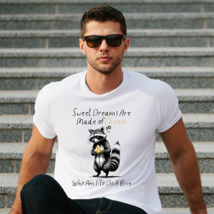 T-shirt Raton laveur endormi avec du fromage – Drôle de jo