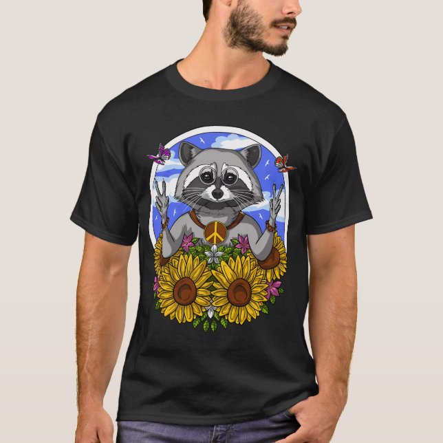 T-shirt Raton laveur hippie (Devant)