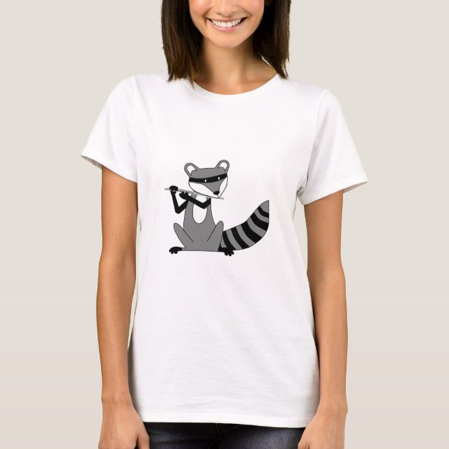 T-shirt Raton laveur jouant la cannelure (Devant)
