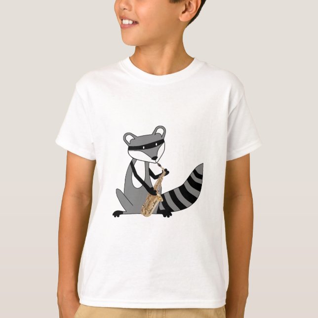 T-shirt Raton laveur jouant le saxophone (Devant)