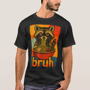 T-shirt Raton laveur mangeant des nouilles japonaises Rame