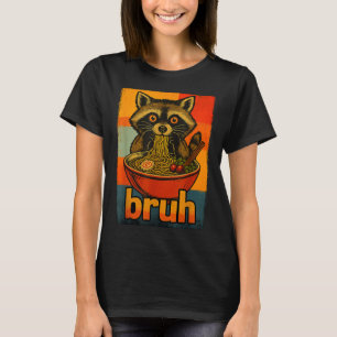 T-shirt Raton laveur mangeant des nouilles japonaises Rame