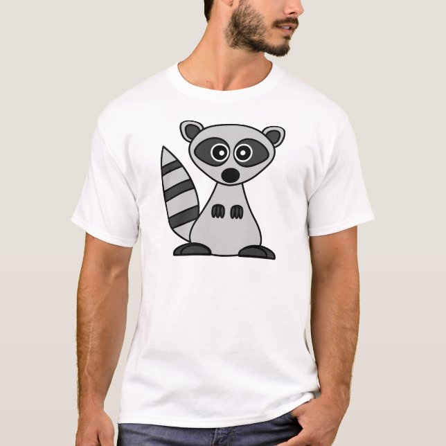 T-shirt Raton laveur mignon de bande dessinée (Devant)