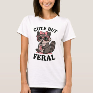 T-shirt Raton laveur mignon mais féroce, animal Kawaii drô