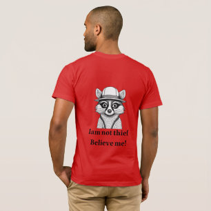 T-shirt Raton laveur mignon portant un chapeau de safari