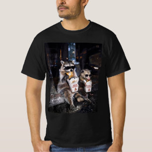 T-shirt Raton laveur opossum drôle mangeant des crabes Ran