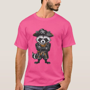 T-shirt raton laveur opossum habillé en pirate avec pirate
