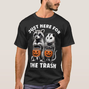 T-shirt Raton laveur possum d'Halloween ici pour la poubel