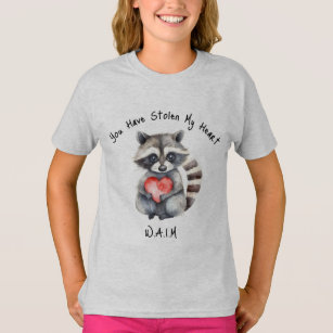 T-shirt Raton laveur pour enfants avec chemise cardiaque