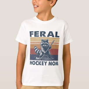 T-shirt Raton laveur rétro féroce mère de famille de hocke