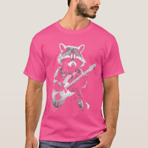 T-shirt Raton laveur rock jouant de la guitare Raton laveu