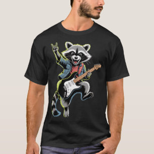 T-shirt Raton laveur rockstar avec guitare électrique vint