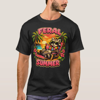 T-shirt Raton laveur sauvage vacances plage tropicale d'ét