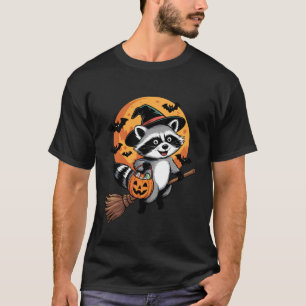 T-shirt Raton laveur sorcière Halloween citrouille peut Tr