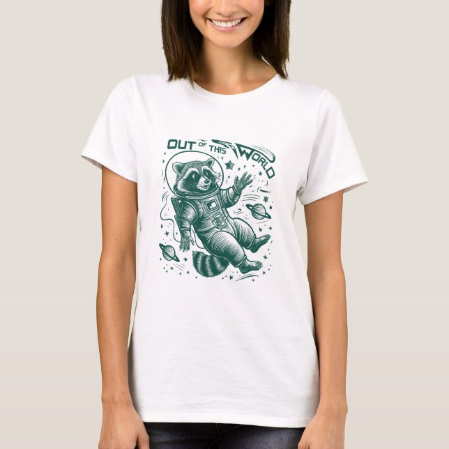 T-shirt Raton Laveur Spatial Hors De Ce Monde (Devant)