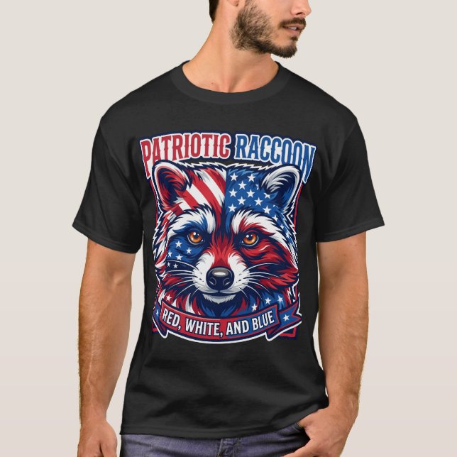 T-shirt Raton laveur USA  (Devant)