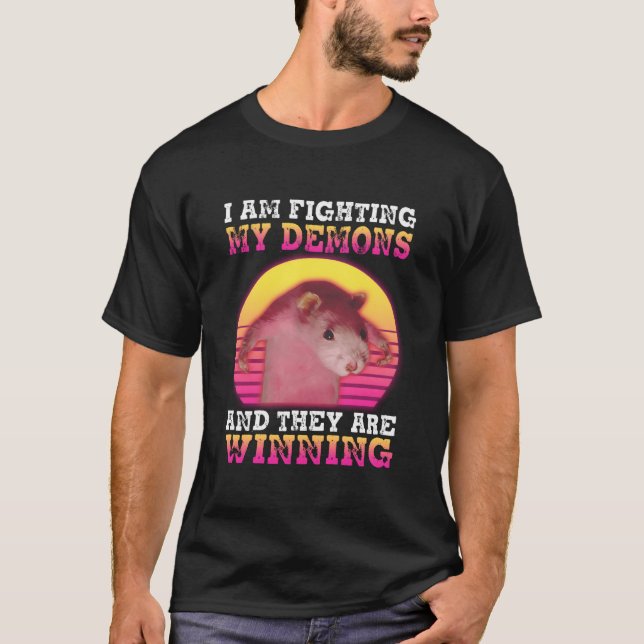 T-shirt Raton qui combat mes démons (Devant)