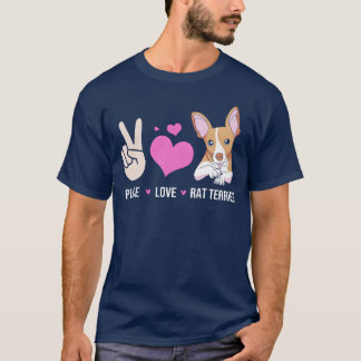 T-shirt Rattie Chien Propriétaire Peace Love Chiens Raterr
