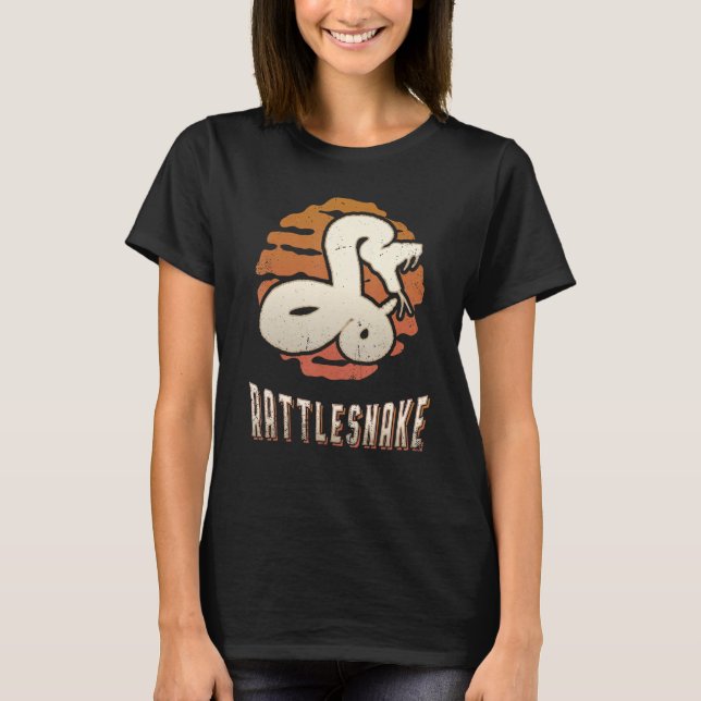 T-shirt Rattlesnake Vintage Retro Classic Animal Sunset (Devant)