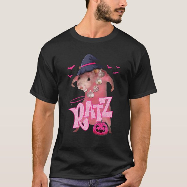 T-shirt RATZ Pink Meme Pumpkin Halloween Funny Premium Cos (Devant)