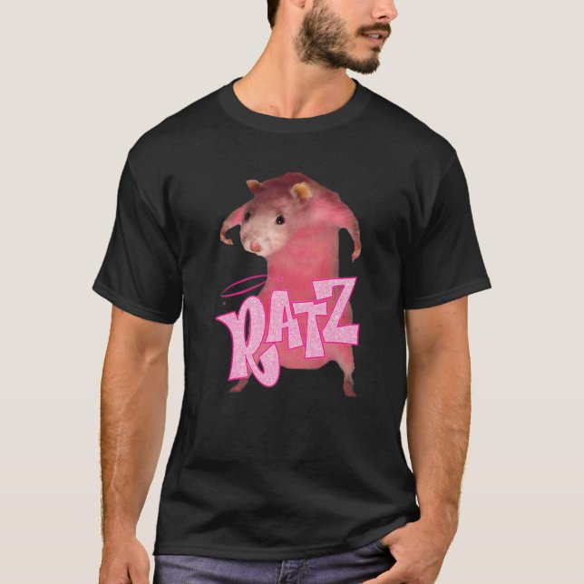 T-shirt Ratz Rose Long Mème Drôle Costume Souris Fausse Ch (Devant)