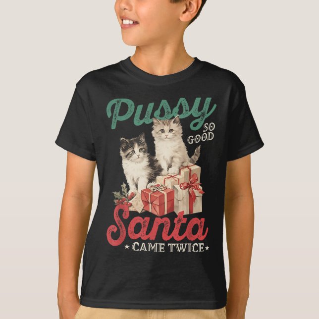 T-shirt Raunchy Christmas Cat Graphic Funny Gag Prank Humo (Devant)