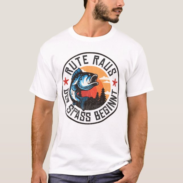 T-shirt Raus der Spass débutant Angler Angeln Fischer (Devant)