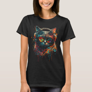 T-shirt Rave Cat Dj EDM Kitten Tech House Musique Kitty