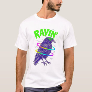 T-shirt Rave Corbeau Néon EDM Halloween RAVIN