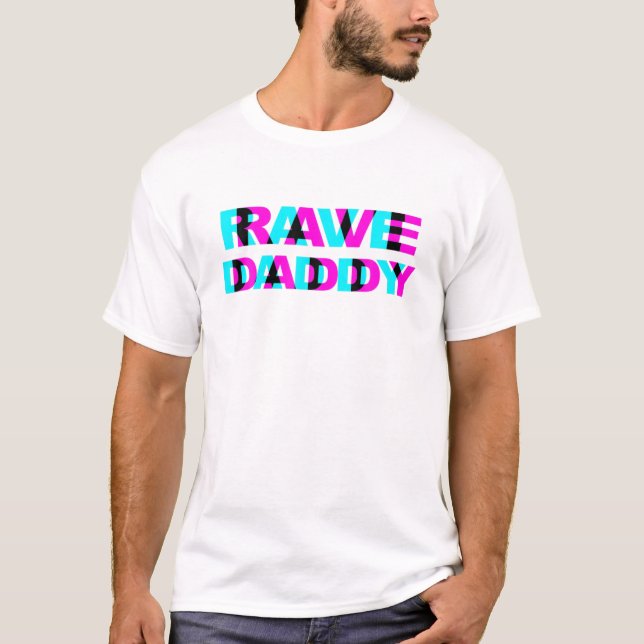 T-shirt Rave Daddy EDM Music Festival Père Illus optique (Devant)